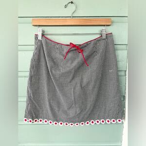 Vintage y2k gingham mini skirt dairy chain hem preppy girly soft girl summer 6